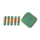 Set of a bottle bottom and 5 knife holders in art deco mint green ceramic