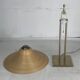 Lampe de table en laiton et rotin en roseau, Italie 1970