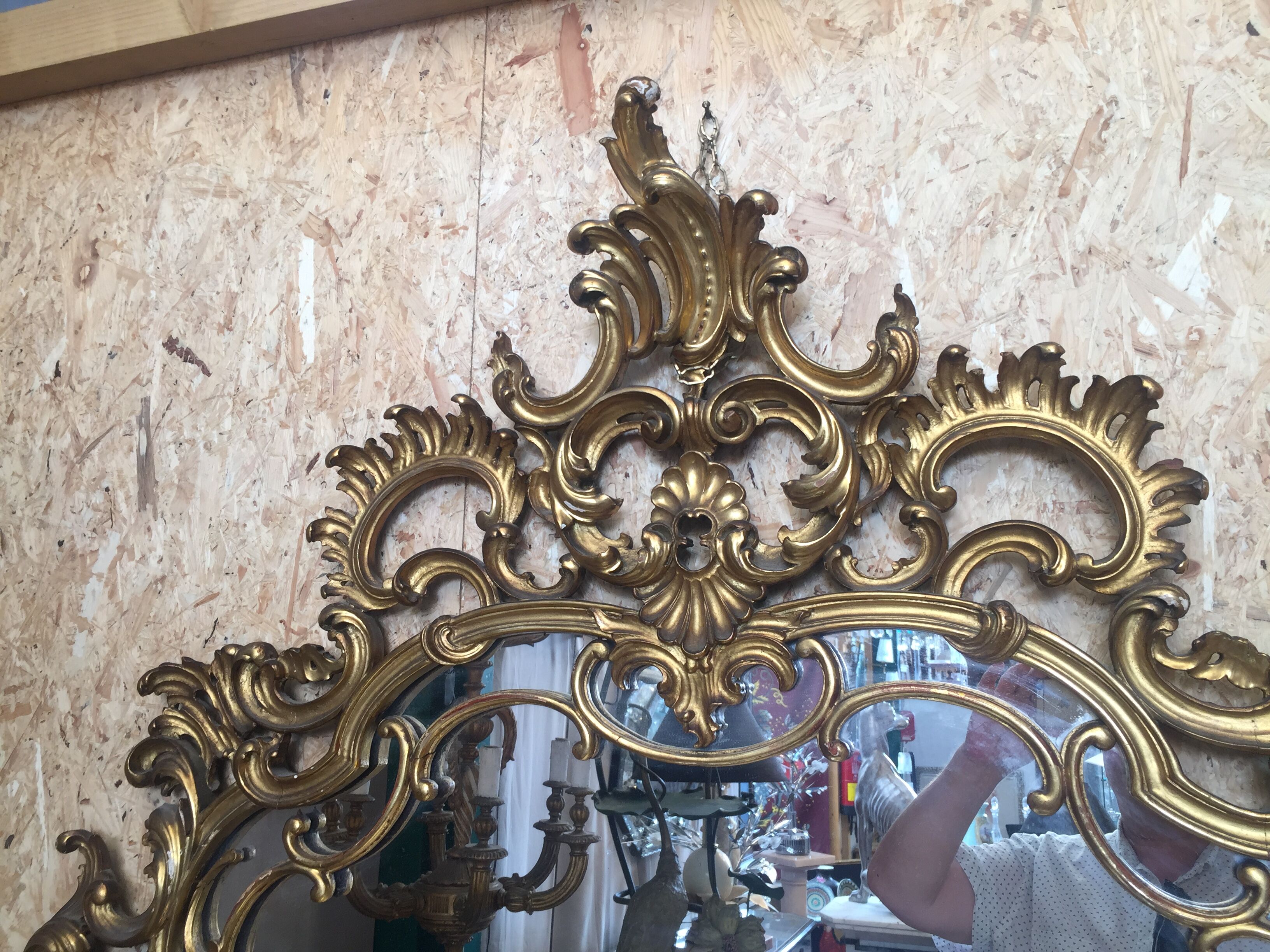 Mirror hectic gilded wood 122x110cm