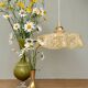 Vintage yellow Clichy glass lampshade pendant light