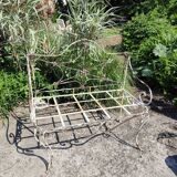 Antique wrought iron bench