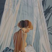 Nadine LE PRINCE: Undressed under the mosquito net, original signed lithograph