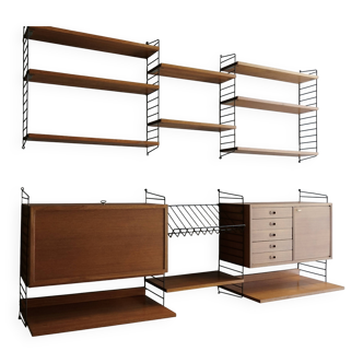 Etagère murale vintage par Nisse Strinning pour String AB, années 1960