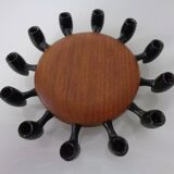 Digsmed Teak and Steel Candleholder, Denmark, 1960s