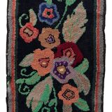 Tapis ancien fait main American Hooked 65cm x 168cm - 1C989