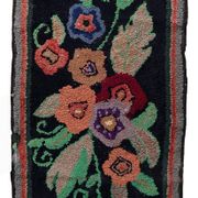 Tapis ancien fait main American Hooked 65cm x 168cm - 1C989