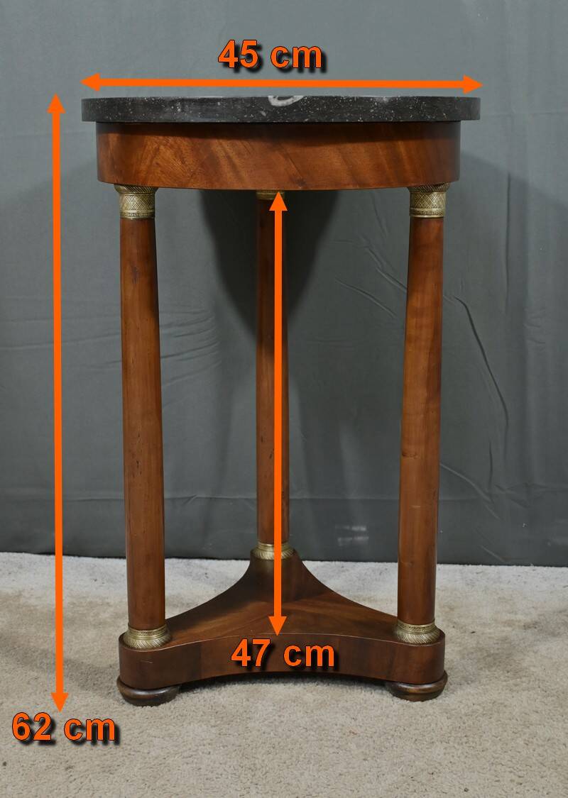 Tripod Pedestal Table in Mahogany, Empire Style – Early 20th Century