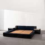 Cadre de lit en daim par Roche Bobois, années 1970