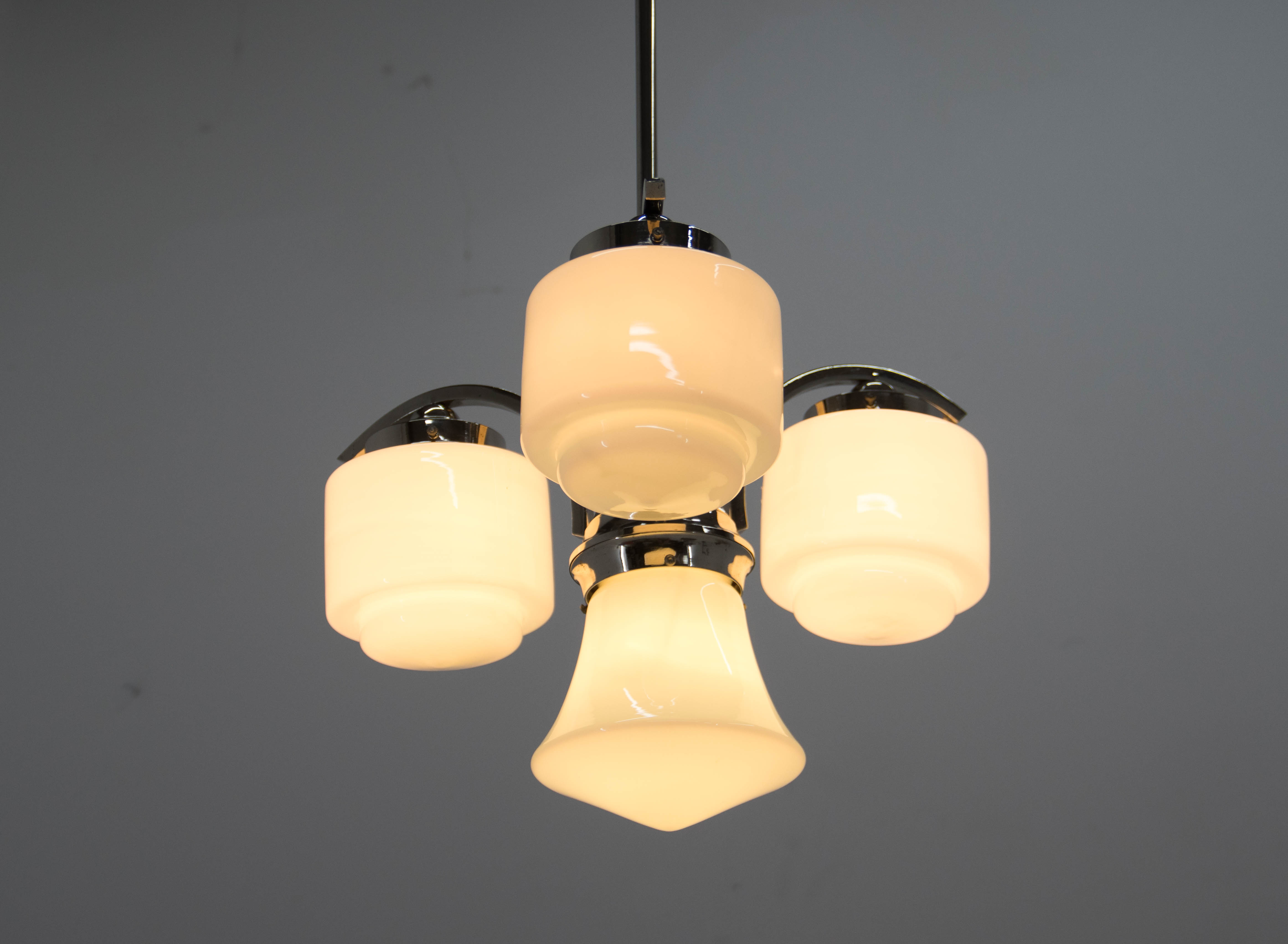 Lustre art déco bleu, années 1930