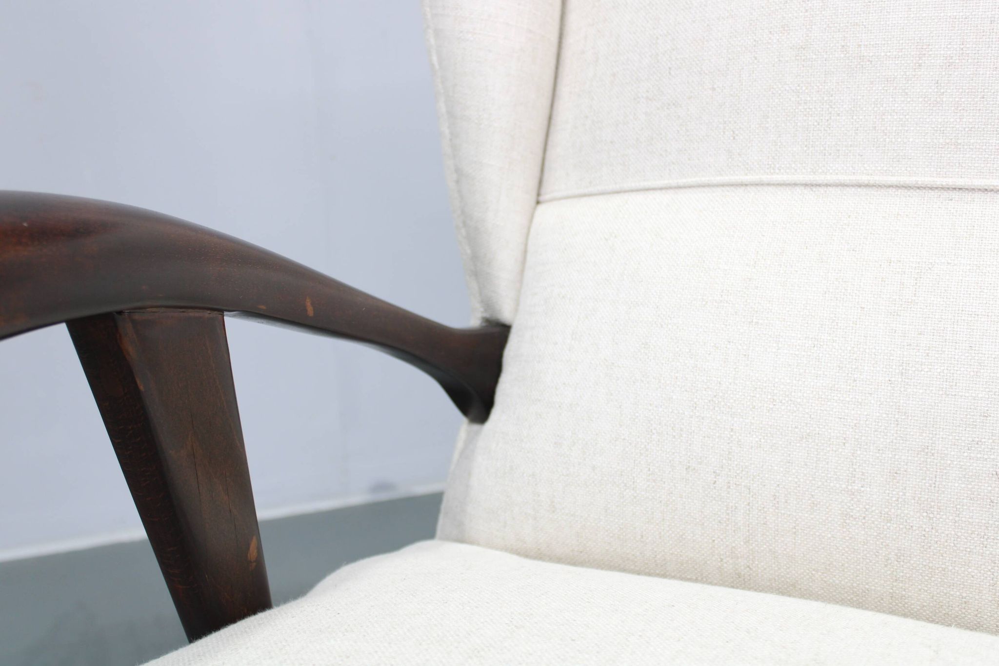 1950s Restored Wing Chair , Czechoslovakia