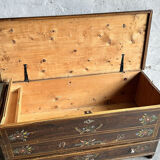 Antique 1903 French wedding chest trunk coffer, 1903 France.