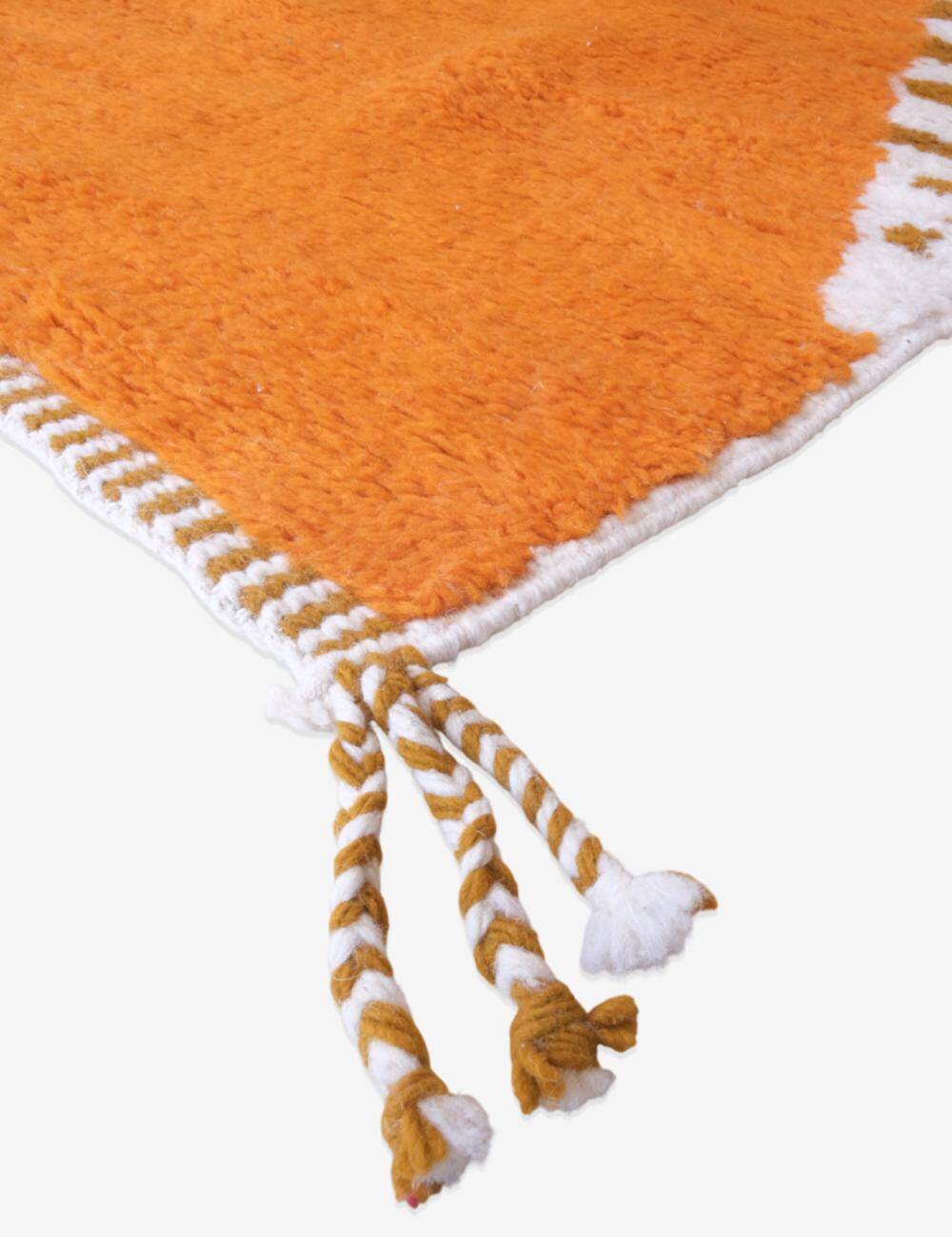 Contemporary Orange Runner Rug - 351 x 97 cm