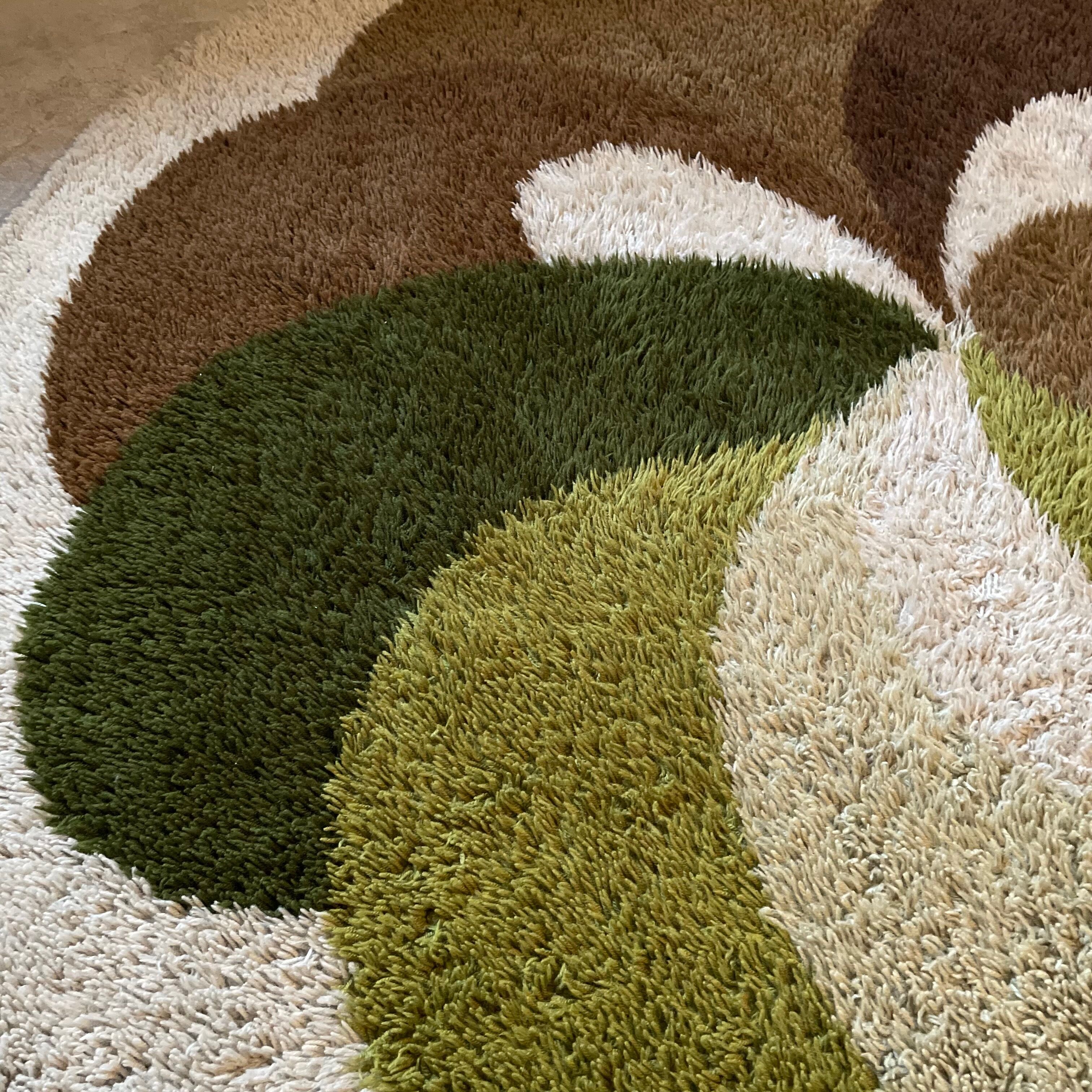 Xl psychedelic high pile rya rug desso netherlands, 1970s