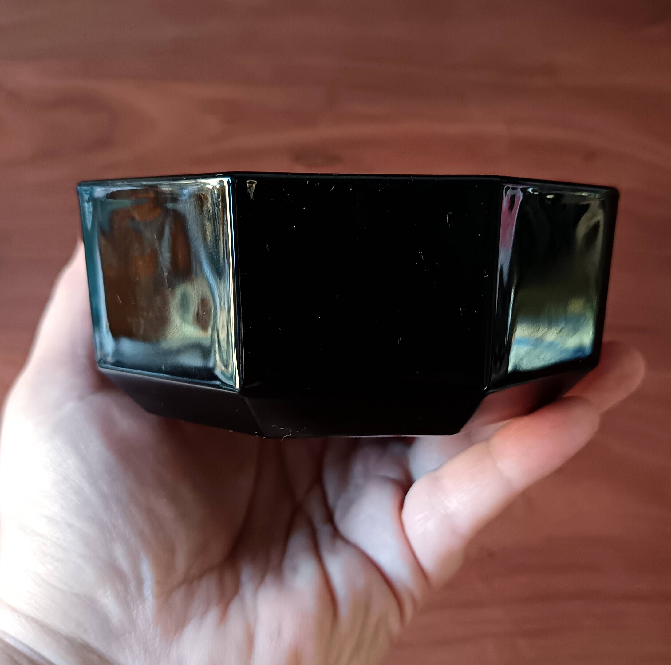 6 black tempered glass ramequins arcoroc octime series, 1980 vintage