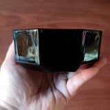 6 black tempered glass ramequins arcoroc octime series, 1980 vintage