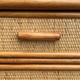 Vintage rattan and woven wicker chest of drawers 1970