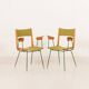 Boomerang chair attr. to Carlo De Carli, set of 2, Italy 1950s