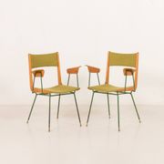 Boomerang chair attr. to Carlo De Carli, set of 2, Italy 1950s