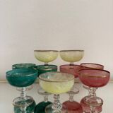 Multi-colored Venetian crystal ice cream cups