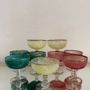 Multi-colored Venetian crystal ice cream cups