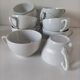 12 White Porcelain Cups