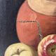 Peinture de nature morte à l'huile sur toile 1900, tableau melon et fruits