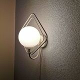 Metal applique with 80s glass sphere