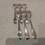6 fourchettes à gateaux métal argenté orfèvre Ercuis medicis