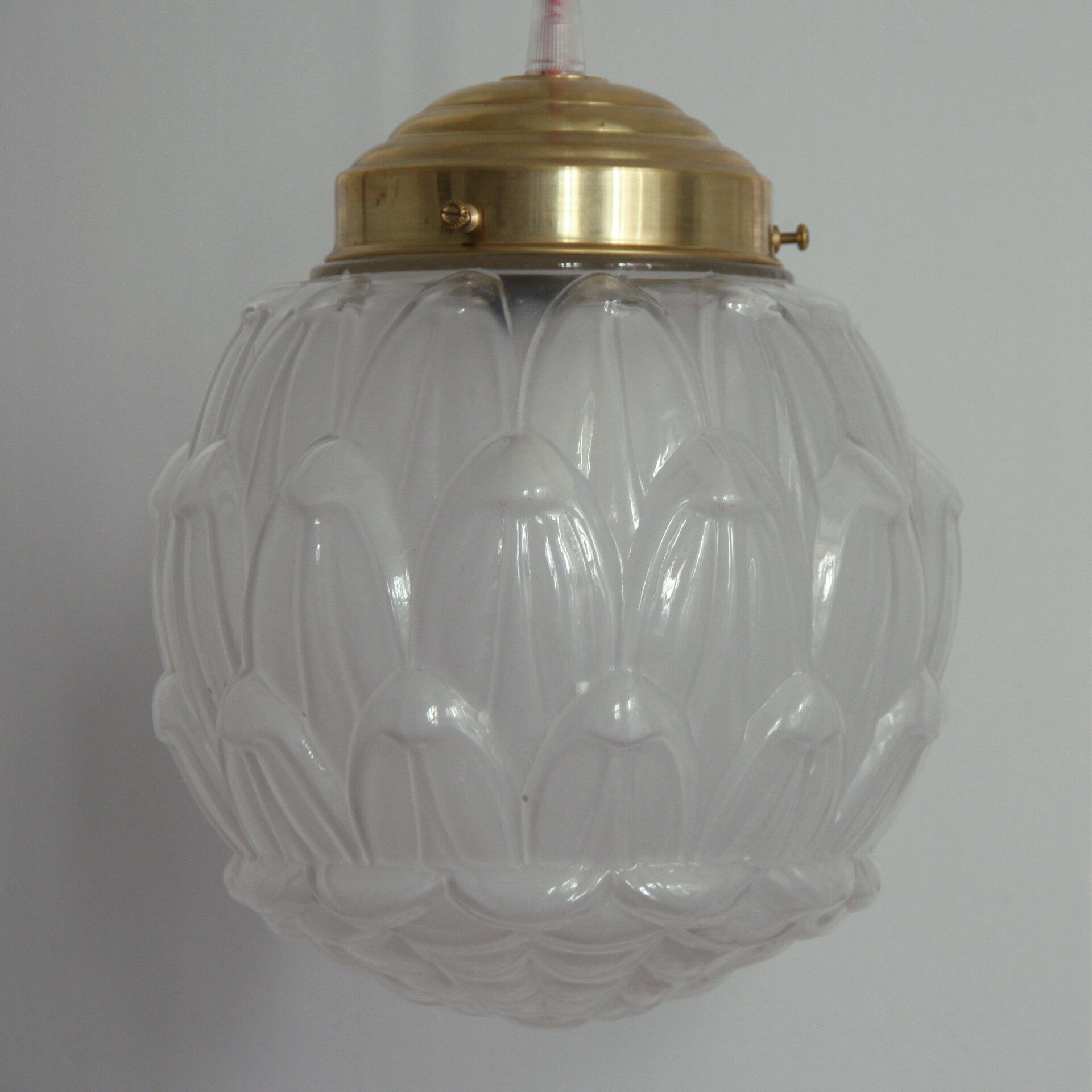 Vintage Lampshade hanging glass globe cast art deco
