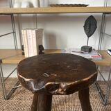 Brutalist wooden tripod stool