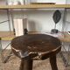 Brutalist wooden tripod stool