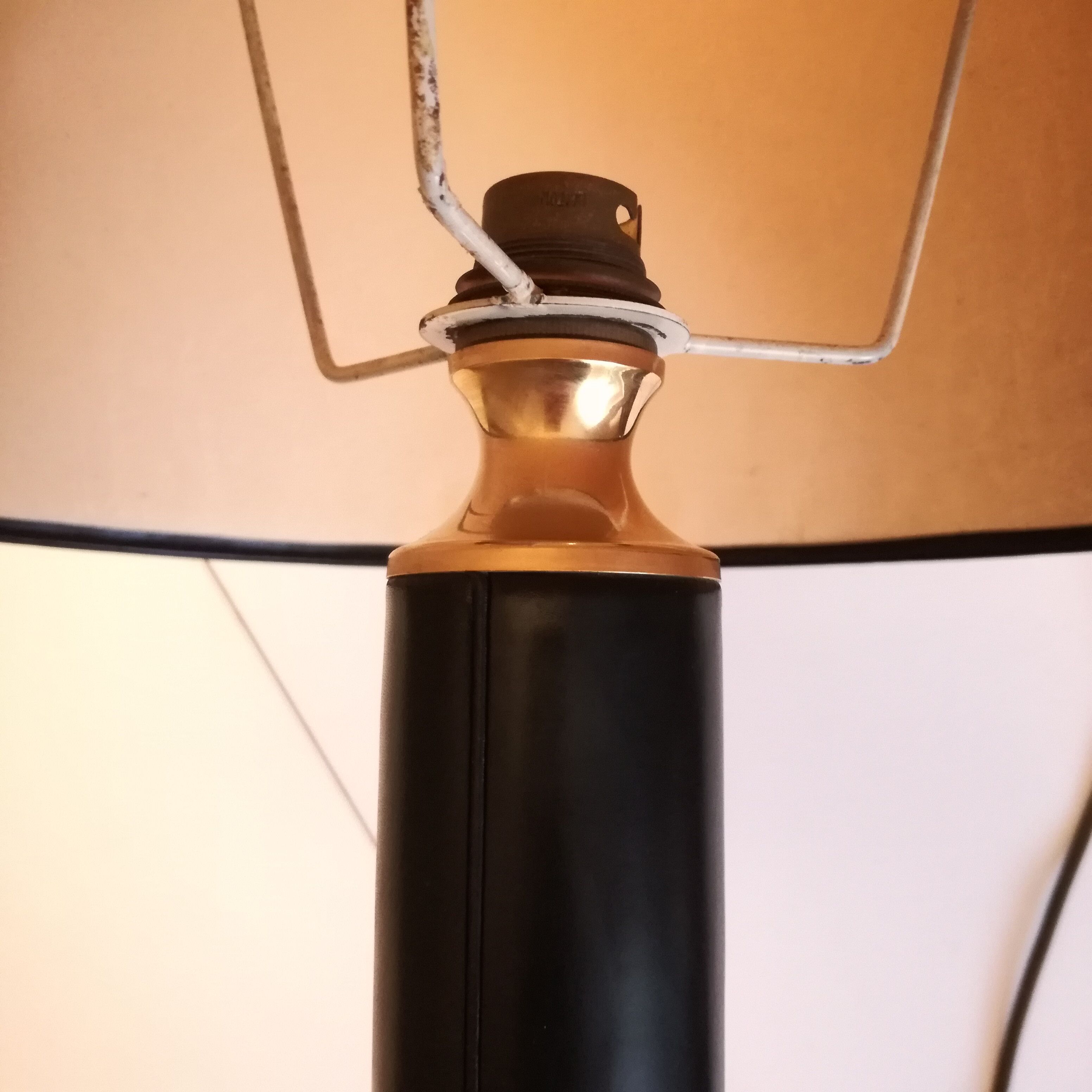 Midcentury leather lamp