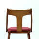 Chaises en bois et tapisserie rose, Tchécoslovaquie années 60