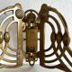 Art Nouveau style brass double piano wall lamp