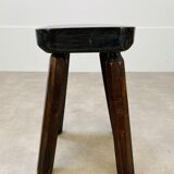Brutalist chalet-style stool in solid wood