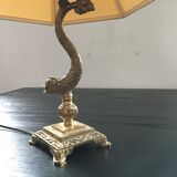 Lampe poisson bronze doré