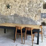 Farm table 230 cm - black base - early 20th century
