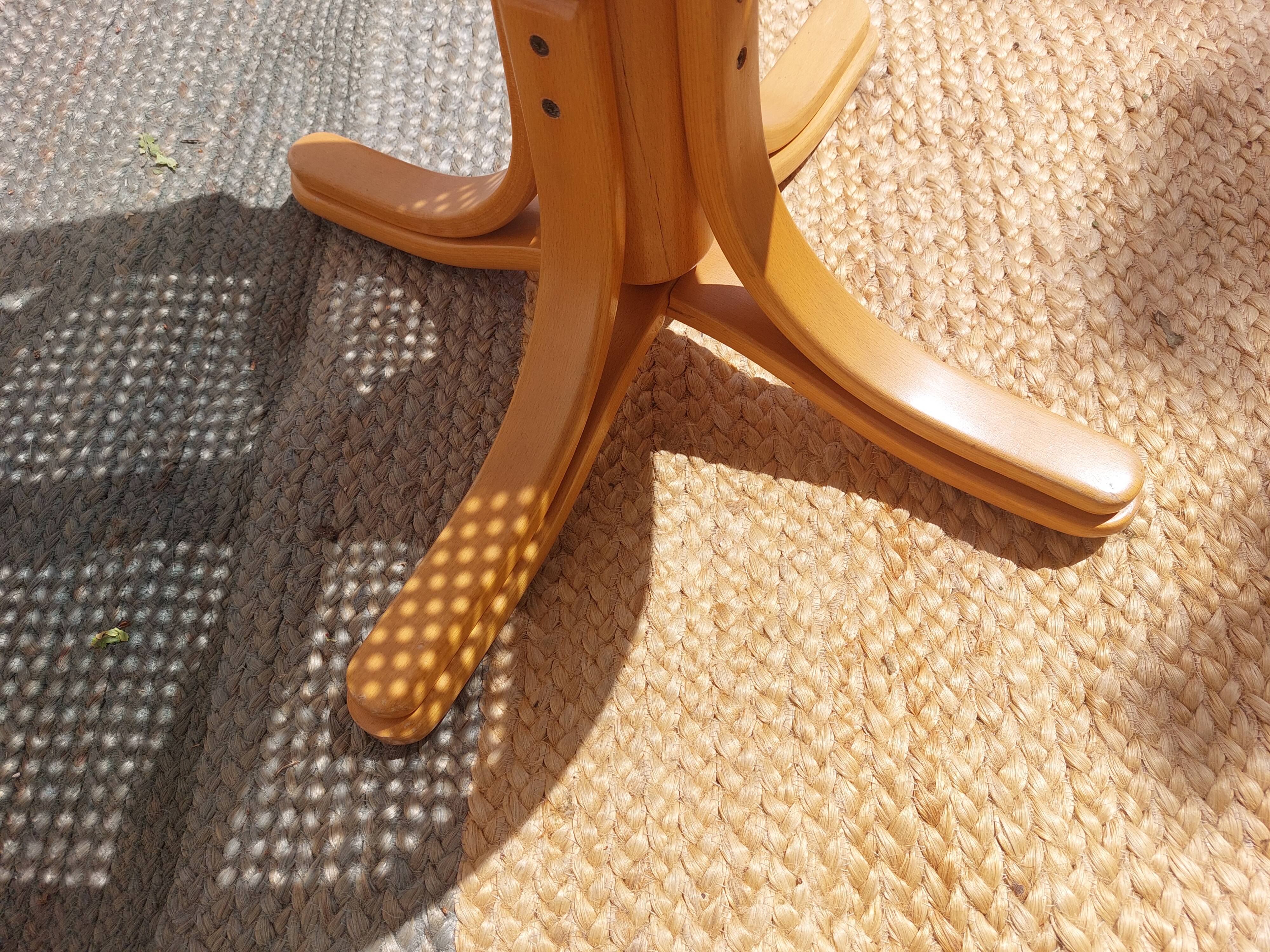 fauteuil tournant bois et cannage, vintage
