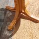 fauteuil tournant bois et cannage, vintage