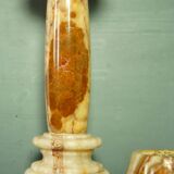 Set of 2 candlesticks in travertine