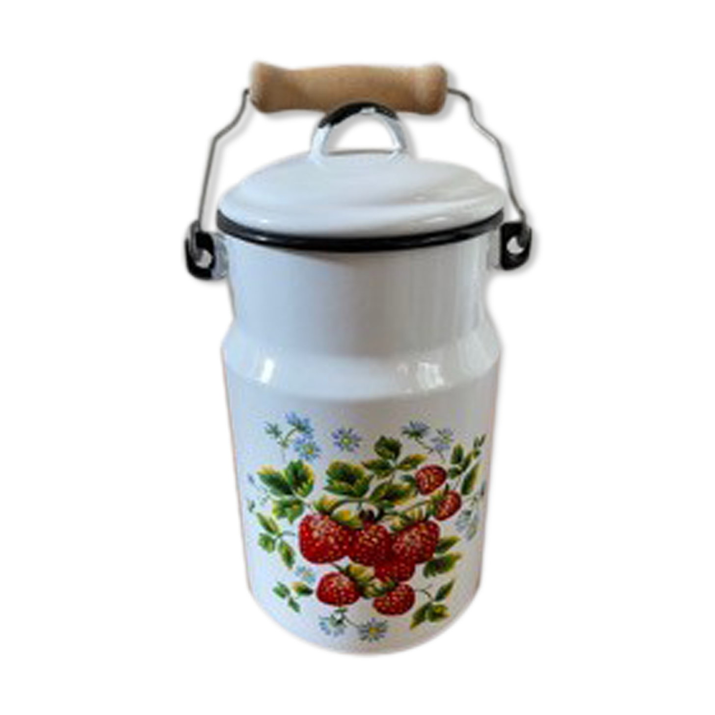 Enamelled milk jar