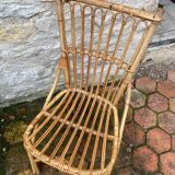 Lot de 10 chaises en rotin vintage