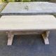 Renovated monastery dining table in ash, 180cm.