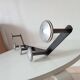 Vintage 1950s wall coat rack, wrought iron with chiselled details and solid aluminium.