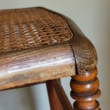 Tabouret ancien cannage et bois tourné
