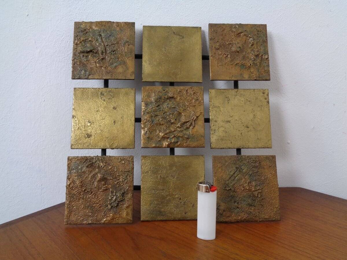 Brutalist Metal Wall Panel, 1960s