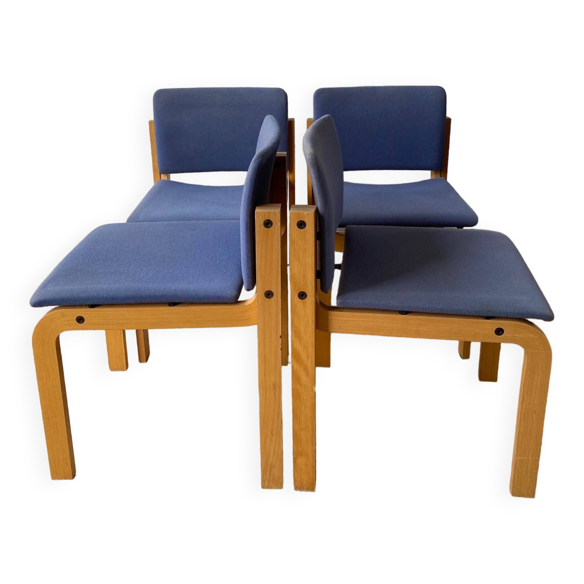 Set of 4 Fritz Hansen Scandinavian chairs