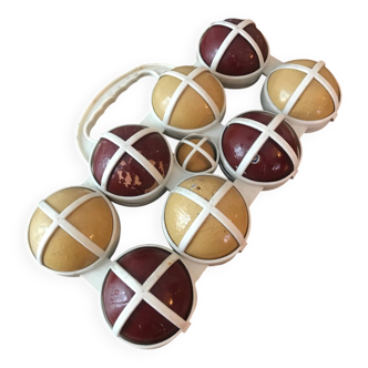 Jeu de boules années 50 en bois