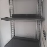 Grande étagère murale chrome design alu et métal 1970 industriel 220cm