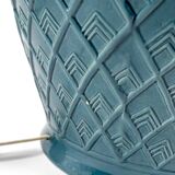 blue ceramic lamp, France, 1950s
